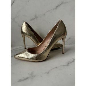 Zara Gold Metallic Heels 38
